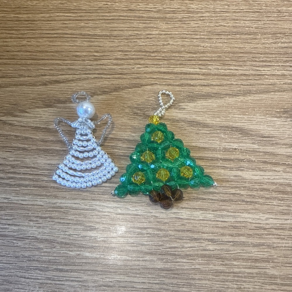ornament- Pearl Angel‎ And Tree Beaded